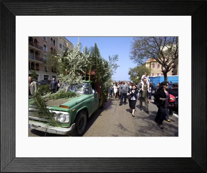 Framed Print : Orthodox procession on Palm Sunday in the Solidere quarter, Beirut, Lebanon, Middle East Framed Print : Orthodox procession on Palm Sunday in the Solidere quarter, Beirut, Lebanon, Middle East