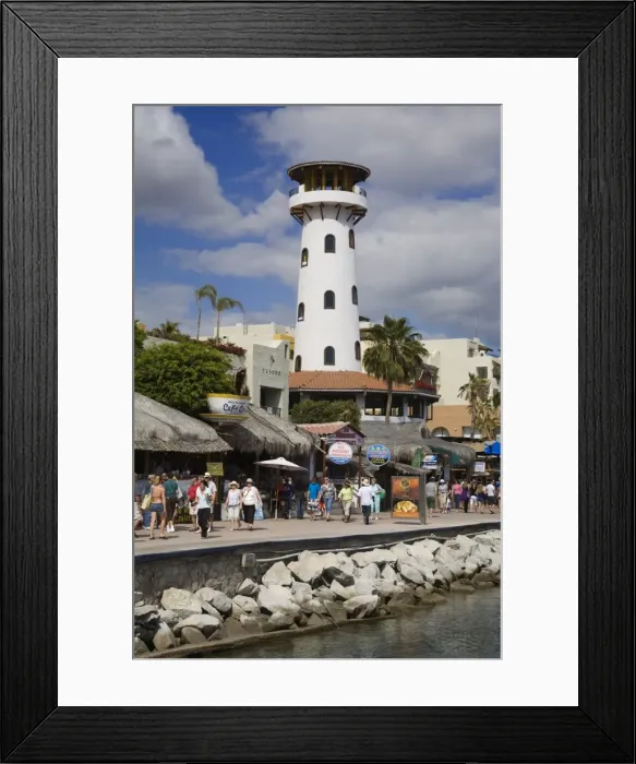 Framed Print : Waterfront and Lighthouse in Cabo San Lucas, Baja California Sur, Mexico, North America