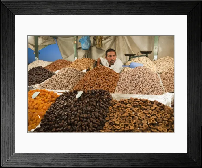 Framed Print : Dried fruits seller, Medina Souk, Marrakech, Morocco, North Africa, Africa Framed Print : Dried fruits seller, Medina Souk, Marrakech, Morocco, North Africa, Africa