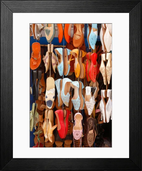 Framed Print : Slippers, Essaouira, Morocco, North Africa, Africa