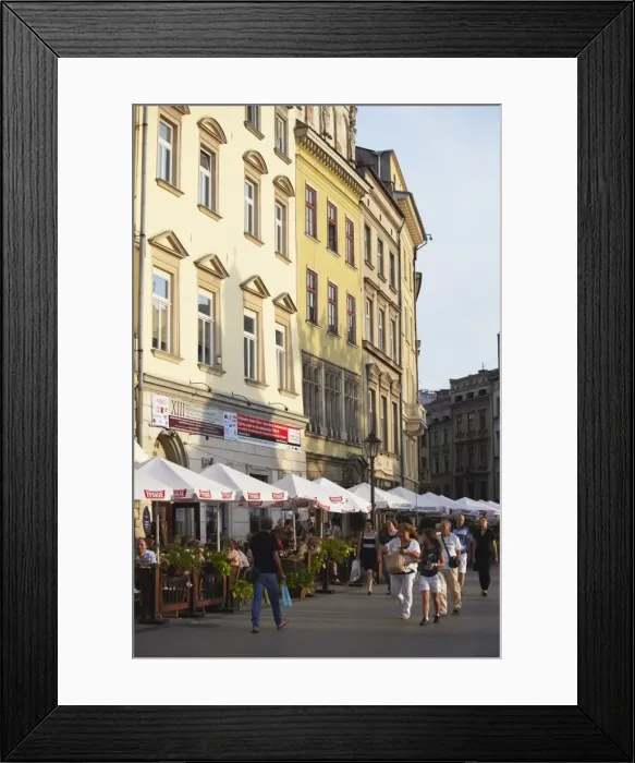 Framed Print : Outdoor cafes in Main Market Square (Rynek Glowny), Krakow, Poland, Europe Framed Print : Outdoor cafes in Main Market Square (Rynek Glowny), Krakow, Poland, Europe