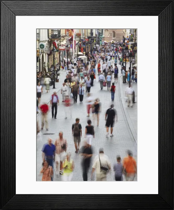 Framed Print : People walking along Florianska Street, Krakow, Poland, Europe Framed Print : People walking along Florianska Street, Krakow, Poland, Europe