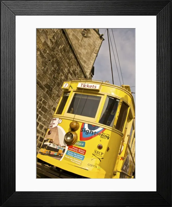 Framed Print : Tourist tram, Porto, Portugal, Europe Framed Print : Tourist tram, Porto, Portugal, Europe