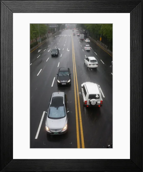 Framed Print : Rainy season in Seoul, South Korea, Asia Framed Print : Rainy season in Seoul, South Korea, Asia
