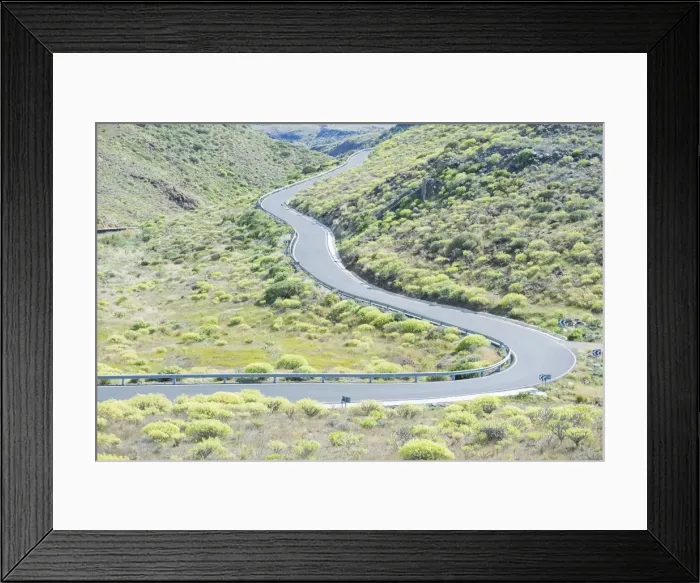 Framed Print : Winding road, Gran Canaria, Canary Islands, Spain, Atlantic, Europe Framed Print : Winding road, Gran Canaria, Canary Islands, Spain, Atlantic, Europe