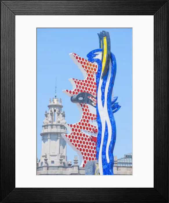 Framed Print : Barcelona Head by Roy Lichtenstein, completed in 1992 for the Olympics Framed Print : Barcelona Head by Roy Lichtenstein, completed in 1992 for the Olympics