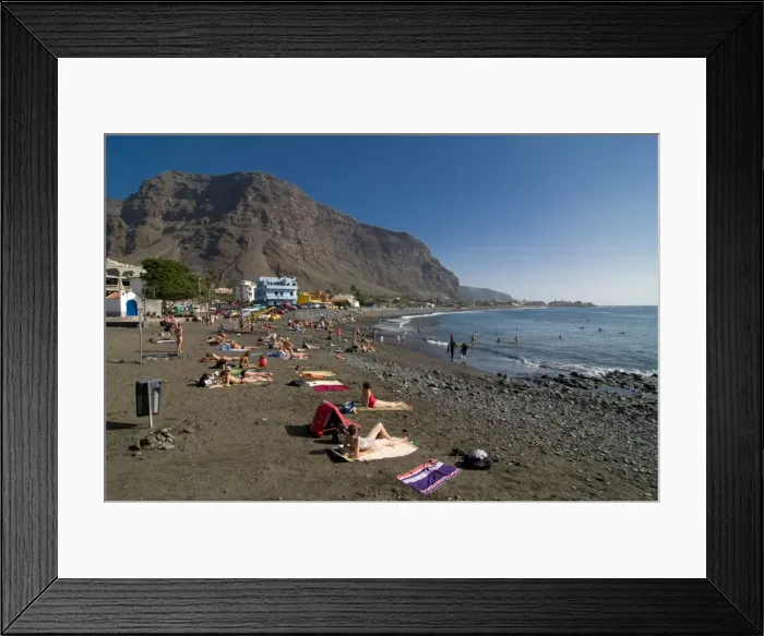 Framed Print : Beach in Valle Gran Rey, La Gomera, Canary Islands, Spain, Atlantic, Europe Framed Print : Beach in Valle Gran Rey, La Gomera, Canary Islands, Spain, Atlantic, Europe