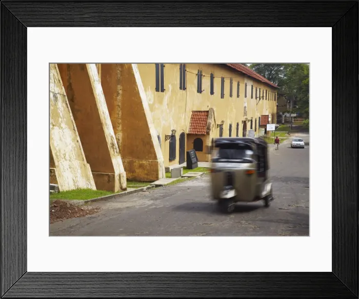 Framed Print : Tuk tuk passing National Maritime Museum inside Galle Fort, Galle, Sri Lanka, Asia Framed Print : Tuk tuk passing National Maritime Museum inside Galle Fort, Galle, Sri Lanka, Asia