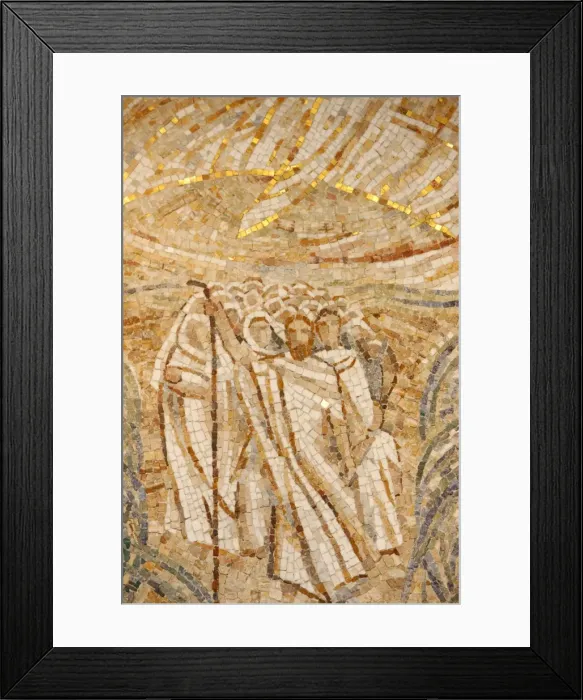Framed Print : Mosaic by Madeleine Diener of Moses and the Hebrews crossing the Red Sea Framed Print : Mosaic by Madeleine Diener of Moses and the Hebrews crossing the Red Sea