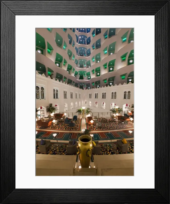 Framed Print : Atrium of the Burj Al Arab Hotel, Dubai, United Arab Emirates, Middle East