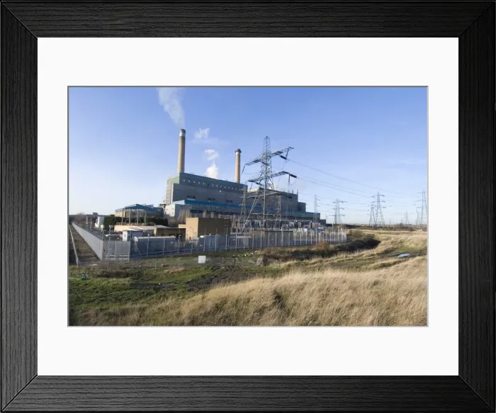 Framed Print : View of npowers coal fired-power station at Tilbury, Essex, England Framed Print : View of npowers coal fired-power station at Tilbury, Essex, England