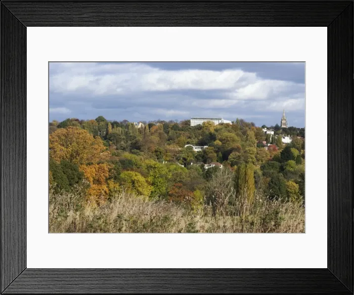 Framed Print : View looking northeast towards Highgate from Hampstead Heath, London, England Framed Print : View looking northeast towards Highgate from Hampstead Heath, London, England