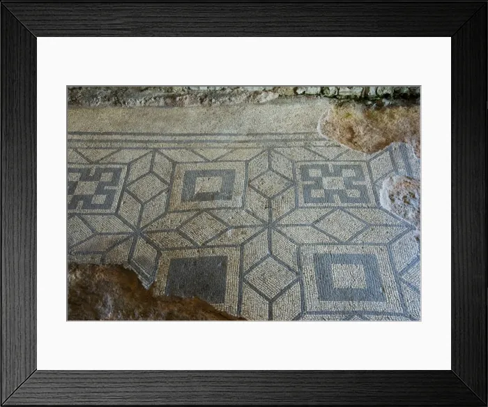 Framed Print : Part of mosaic floor, Fishbourne Roman Palace, near Chichester, Sussex Framed Print : Part of mosaic floor, Fishbourne Roman Palace, near Chichester, Sussex