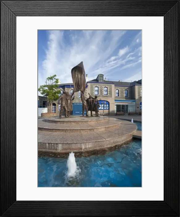 Framed Print : Sculpture in Liberation Square, St. Helier, Jersey, Channel Islands, United Kingdom Framed Print : Sculpture in Liberation Square, St. Helier, Jersey, Channel Islands, United Kingdom