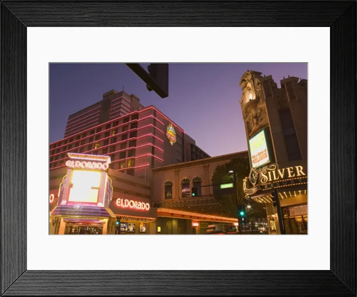 Framed Print : Eldorado and Silver Legacy Casinos on Virginia Street, Reno, Nevada, United States of America Framed Print : Eldorado and Silver Legacy Casinos on Virginia Street, Reno, Nevada, United States of America
