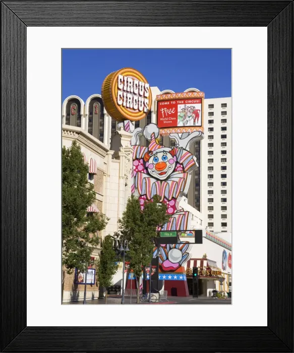 Framed Print : Circus Circus Casino on Virginia Street in Reno, Nevada, United States of America Framed Print : Circus Circus Casino on Virginia Street in Reno, Nevada, United States of America