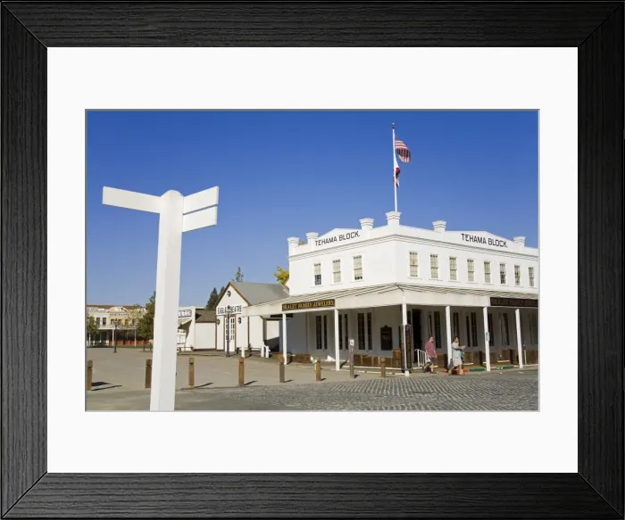Framed Print : Tehama Block on Front Street, Old Town Sacramento, California, United States of America Framed Print : Tehama Block on Front Street, Old Town Sacramento, California, United States of America