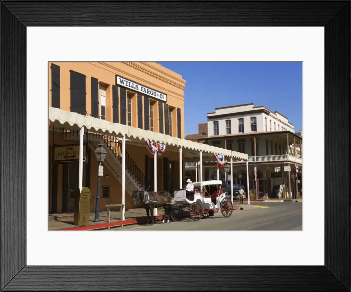 Framed Print : Horse and carriage in Old Town Sacramento, California, United States of America Framed Print : Horse and carriage in Old Town Sacramento, California, United States of America