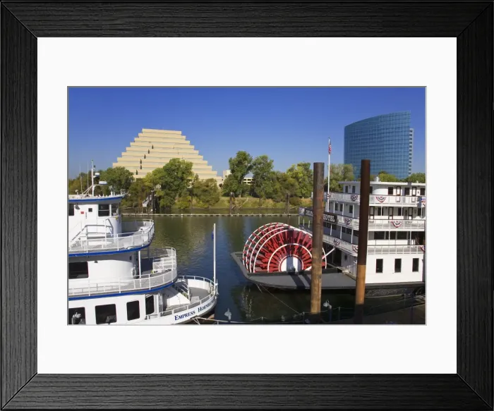 Framed Print : Empress Hornblower and Delta King paddle steamers on the Sacramento River Framed Print : Empress Hornblower and Delta King paddle steamers on the Sacramento River