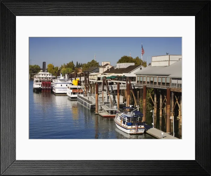 Framed Print : Old Town and Sacramento River, Sacramento, California, United States of America Framed Print : Old Town and Sacramento River, Sacramento, California, United States of America