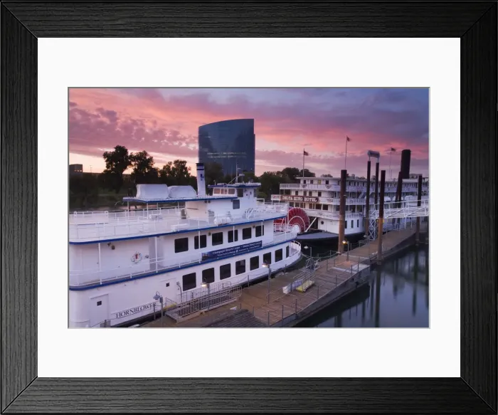 Framed Print : Empress Hornblower and Delta King paddle steamers in Old Town Sacramento Framed Print : Empress Hornblower and Delta King paddle steamers in Old Town Sacramento
