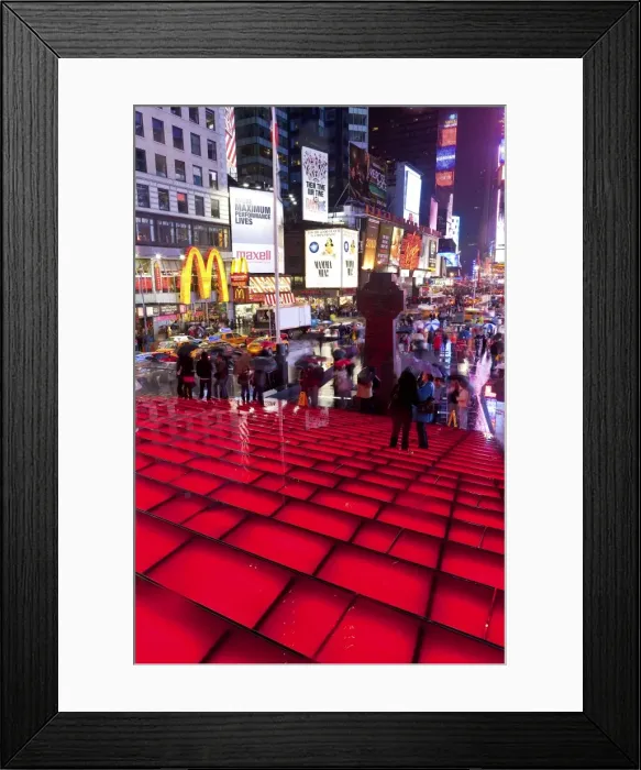 Framed Print : Neon lights on a rainy night, Times Square, Manhattan, New York City, New York Framed Print : Neon lights on a rainy night, Times Square, Manhattan, New York City, New York