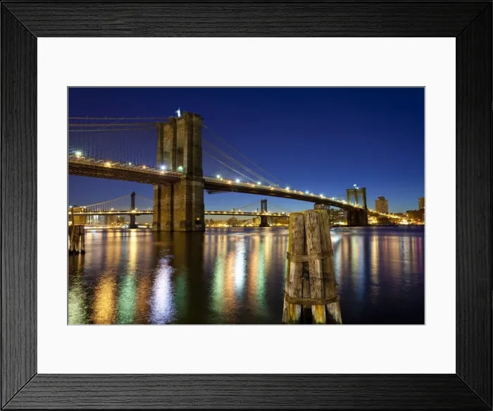 Framed Print : The Brooklyn and Manhattan Bridges spanning the East River, New York City Framed Print : The Brooklyn and Manhattan Bridges spanning the East River, New York City
