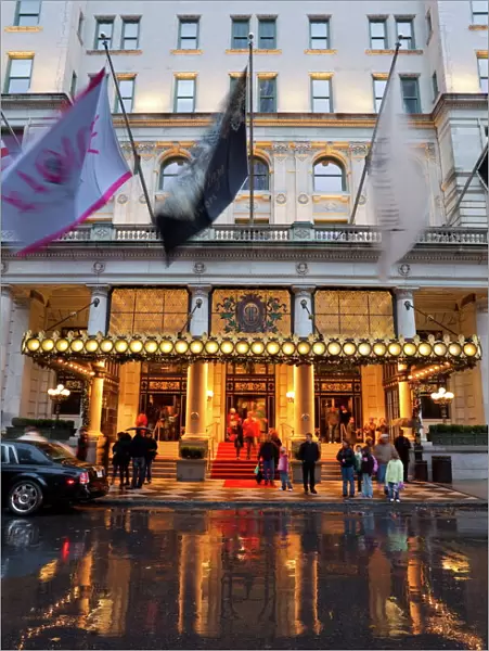 Entrance to the Plaza Hotel on Fifth Avenue, Manhattan, New York City, New York