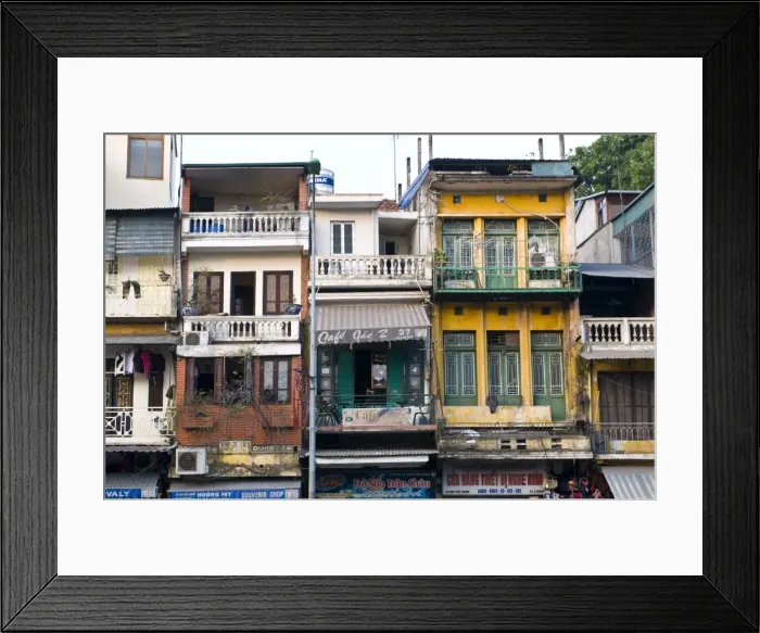 Framed Print : Traditional houses, Hanoi, Vietnam, Indochina, Southeast Asia, Asia