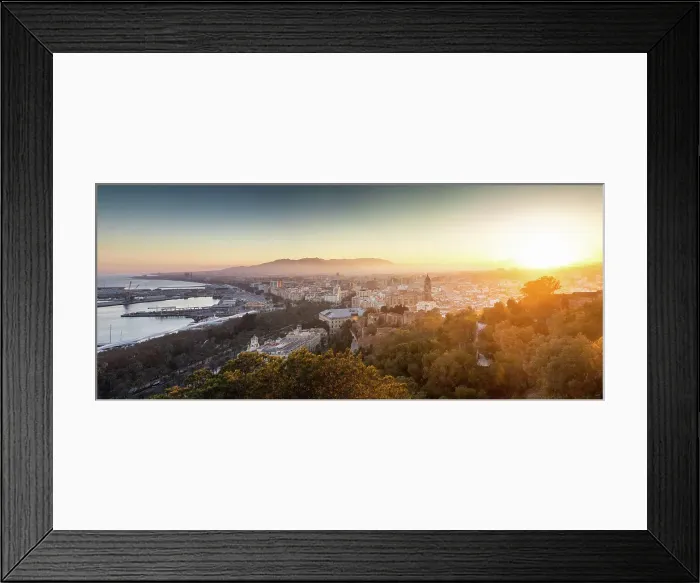 Framed Print : View over Malaga at sunset, Andalusia, Spain, Europe Framed Print : View over Malaga at sunset, Andalusia, Spain, Europe
