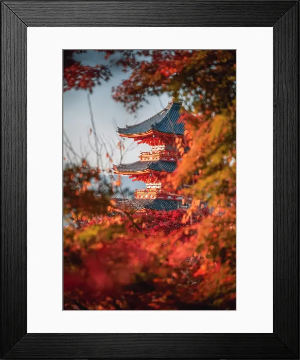 Framed Print : Kiyomizu-dera Buddhist temple and Sanjunoto three Story Pagoda with autumn colors, Kyoto, UNESCO World Heritage Site, Honshu, Japan, Asia Framed Print : Kiyomizu-dera Buddhist temple and Sanjunoto three Story Pagoda with autumn colors, Kyoto, UNESCO World Heritage Site, Honshu, Japan, Asia