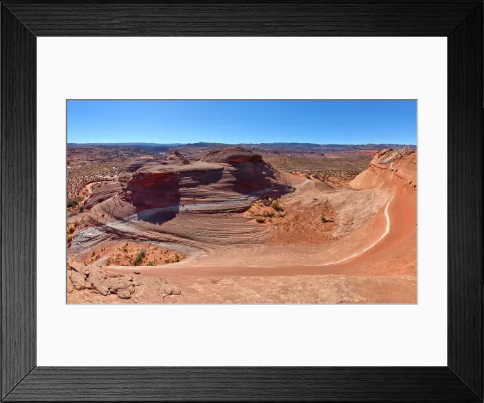Framed Print : View from the top of a sandstone mesa, a fossilized sand dune, at Ferry Swale in the Glen Canyon Recreation Area near Page, Arizona, United States of America, North America Framed Print : View from the top of a sandstone mesa, a fossilized sand dune, at Ferry Swale in the Glen Canyon Recreation Area near Page, Arizona, United States of America, North America