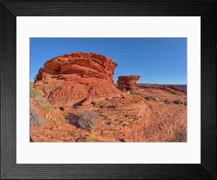 Framed Print : Hoodoos on top of a ridge of sandstone near the Spur Canyon at Horseshoe Bend, Arizona, United States of America, North America Framed Print : Hoodoos on top of a ridge of sandstone near the Spur Canyon at Horseshoe Bend, Arizona, United States of America, North America