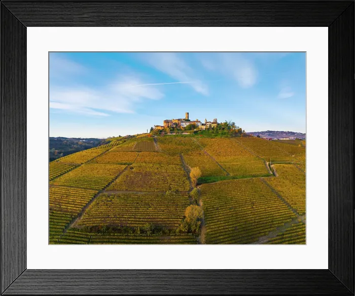 Framed Print : Aerial view of Castiglione Falletto on a beautiful autumn day, UNESCO World Heritage Site, Cuneo province, Piedmont, Italy, Europe Framed Print : Aerial view of Castiglione Falletto on a beautiful autumn day, UNESCO World Heritage Site, Cuneo province, Piedmont, Italy, Europe