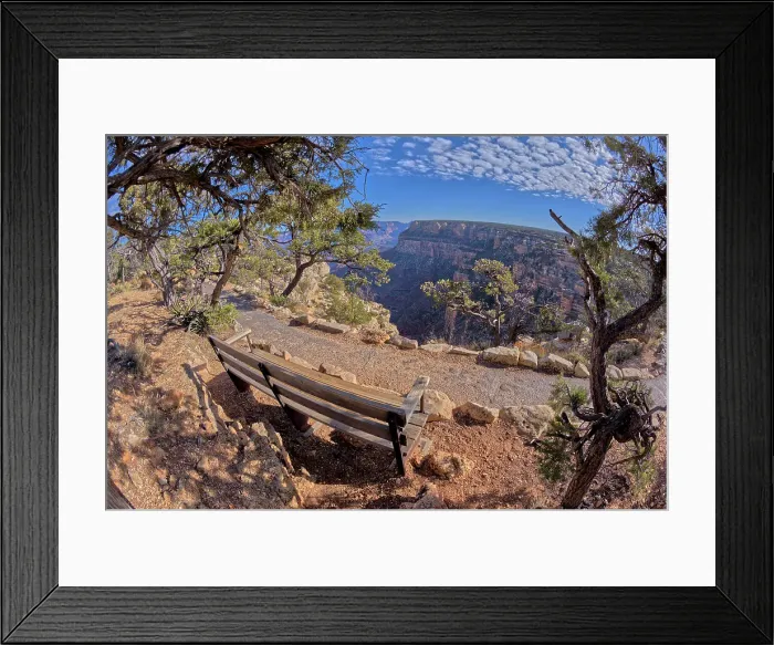 Framed Print : A bench along the rim trail overlooking Grand Canyon South Rim off Hermit Road, Grand Canyon, UNESCO World Heritage Site, Arizona, United States of America, North America Framed Print : A bench along the rim trail overlooking Grand Canyon South Rim off Hermit Road, Grand Canyon, UNESCO World Heritage Site, Arizona, United States of America, North America