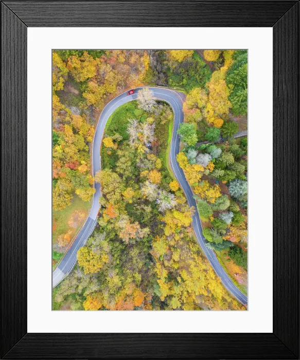Framed Print : A car driving along the mountain road on an autumn day, Tuscan-Emilian Apennine National Park, Tuscany, Italy, Europe Framed Print : A car driving along the mountain road on an autumn day, Tuscan-Emilian Apennine National Park, Tuscany, Italy, Europe