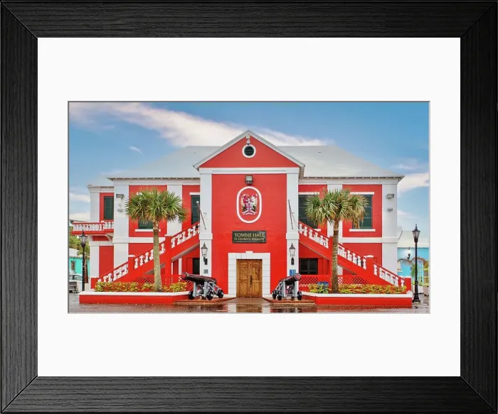Framed Print : The Town Hall, built in 1782, at St. George's, the original capital of Bermuda, Bermuda, North Atlantic, North America
