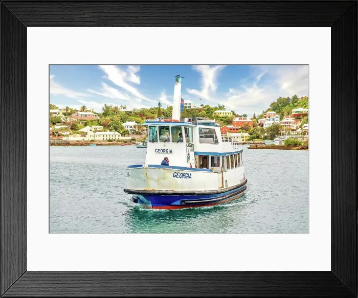 Framed Print : Ferry of the Bermuda Ferry Service crossing Hamilton Harbour in Bermuda, North Atlantic, North America Framed Print : Ferry of the Bermuda Ferry Service crossing Hamilton Harbour in Bermuda, North Atlantic, North America