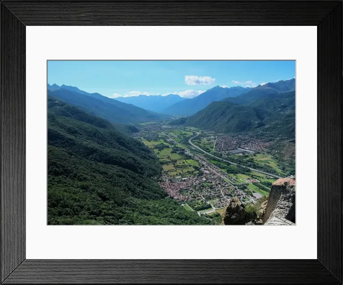 Framed Print : Landscape from the Sacra di San Michele, (Saint Michael's Abbey), a religious complex on Mount Pirchiriano, on south side of the Val di Susa, municipality of Sant'Ambrogio di Torino, Metropolitan City of Turin, Piedmont, Italy, Europe Framed Print : Landscape from the Sacra di San Michele, (Saint Michael's Abbey), a religious complex on Mount Pirchiriano, on south side of the Val di Susa, municipality of Sant'Ambrogio di Torino, Metropolitan City of Turin, Piedmont, Italy, Europe