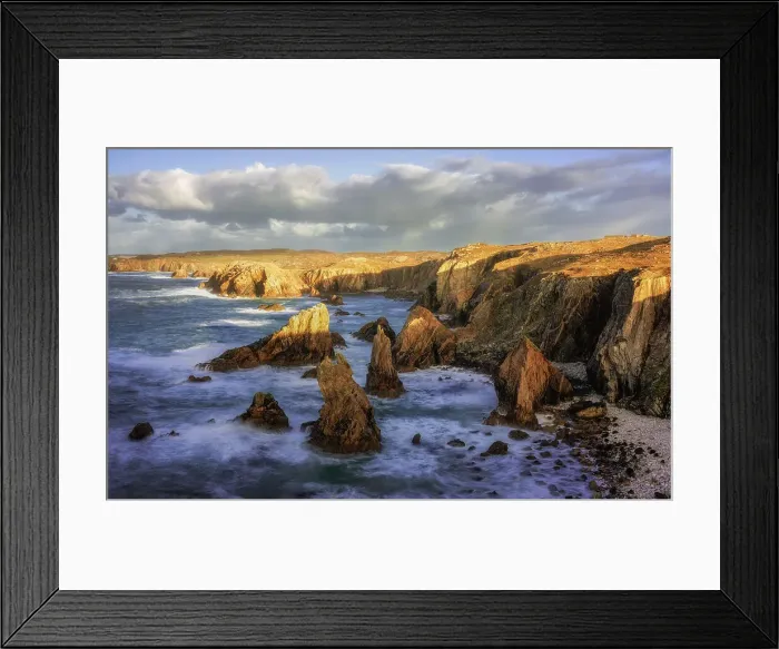 Framed Print : Mangersta Sea Stacks bathed in golden afternoon light, Isle of Lewis, Outer Hebrides, Scotland, United Kingdom, Europe Framed Print : Mangersta Sea Stacks bathed in golden afternoon light, Isle of Lewis, Outer Hebrides, Scotland, United Kingdom, Europe