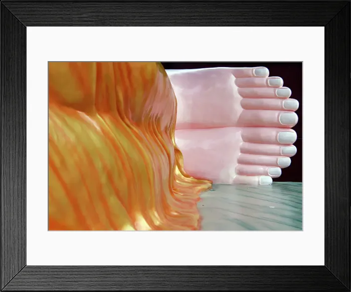 Framed Print : Close up of feet of the giant gold Reclining Buddha statue, Phuoc Hue Buddhist pagoda, Tan Chau, Vietnam, Indochina, Southeast Asia, Asia Framed Print : Close up of feet of the giant gold Reclining Buddha statue, Phuoc Hue Buddhist pagoda, Tan Chau, Vietnam, Indochina, Southeast Asia, Asia