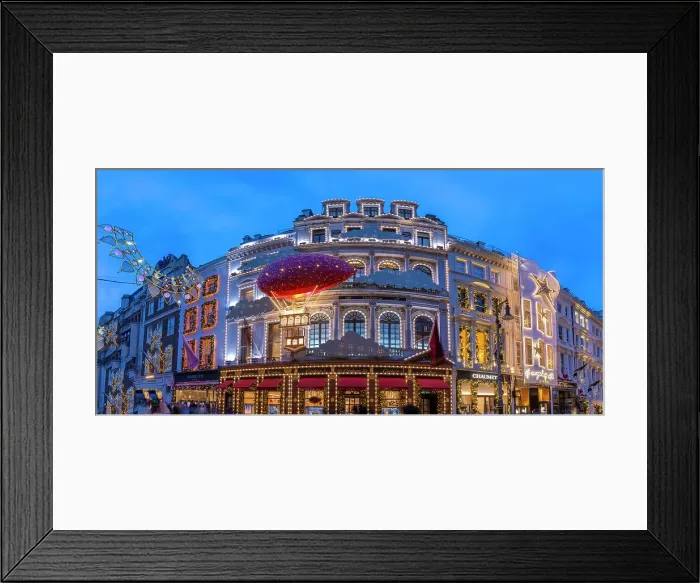 Framed Print : View of New Bond Street shops at Christmas, Westminster, London, England, United Kingdom, Europe
