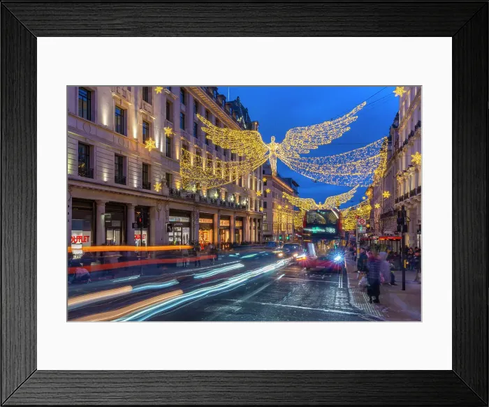 Framed Print : View of Regent Street shops and lights at Christmas, Westminster, London, England, United Kingdom, Europe Framed Print : View of Regent Street shops and lights at Christmas, Westminster, London, England, United Kingdom, Europe