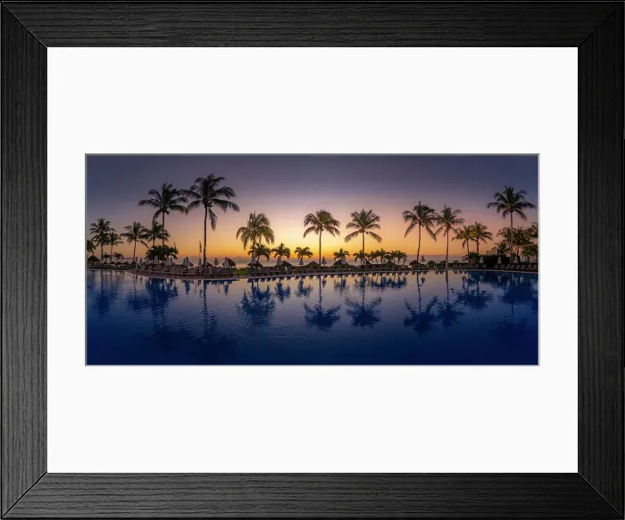 Framed Print : View of sunrise and hotel pool near Puerto Morelos, Caribbean Coast, Yucatan Peninsula, Mexico, North America Framed Print : View of sunrise and hotel pool near Puerto Morelos, Caribbean Coast, Yucatan Peninsula, Mexico, North America