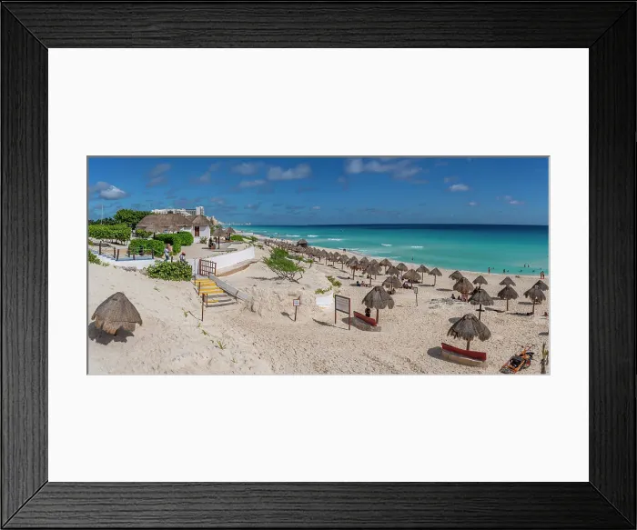 Framed Print : View of long white sandy beach at Playa Delfines, Hotel Zone, Cancun, Caribbean Coast, Yucatan Peninsula, Mexico, North America Framed Print : View of long white sandy beach at Playa Delfines, Hotel Zone, Cancun, Caribbean Coast, Yucatan Peninsula, Mexico, North America