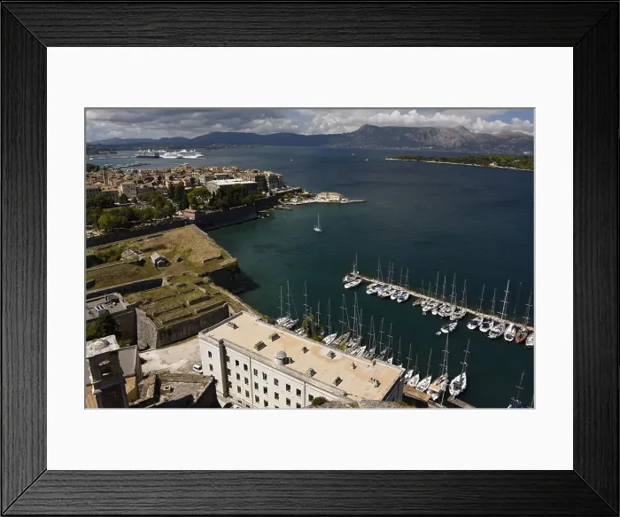 Framed Print : Elevated view of Corfu Town, Corfu, Greek Islands, Greece, Europe Framed Print : Elevated view of Corfu Town, Corfu, Greek Islands, Greece, Europe
