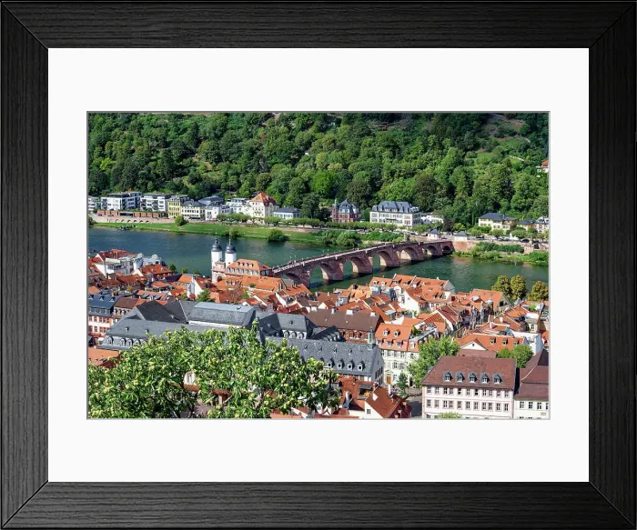 Framed Print : Heidelberg city center with the Old Bridge, Heidelberg, Baden Wurttemberg, Germany, Europe Framed Print : Heidelberg city center with the Old Bridge, Heidelberg, Baden Wurttemberg, Germany, Europe