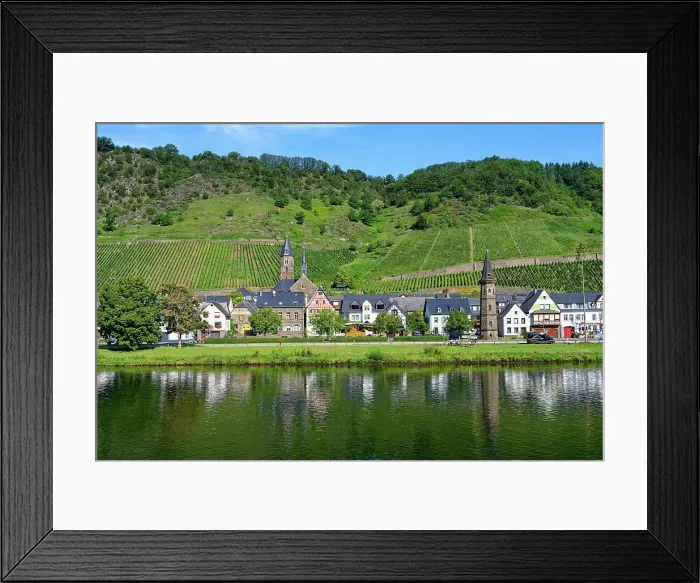 Framed Print : View over Cochem and the Moselle River, Cochem, Rhineland Palatinate, Germany, Europe