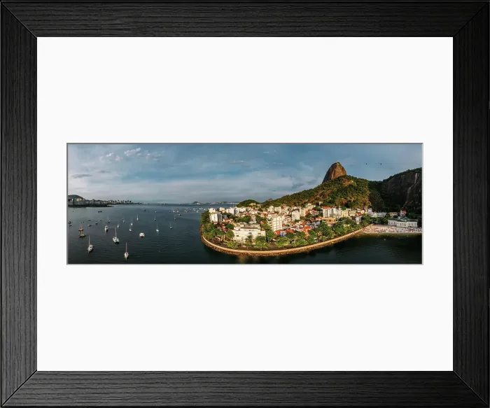 Framed Print : Aerial drone panorama of Urca neighbourhood and surrounding Botafogo and Guanabara Bay, UNESCO World Heritage Site, between the Mountain and the Sea, inscribed on the World Heritage List in 2012, Rio de Janeiro, Brazil, South America Framed Print : Aerial drone panorama of Urca neighbourhood and surrounding Botafogo and Guanabara Bay, UNESCO World Heritage Site, between the Mountain and the Sea, inscribed on the World Heritage List in 2012, Rio de Janeiro, Brazil, South America
