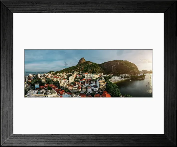 Framed Print : Aerial drone panorama of Urca neighbourhood and surrounding Botafogo and Guanabara Bay, UNESCO World Heritage Site, between the Mountain and the Sea, inscribed on the World Heritage List in 2012, Rio de Janeiro, Brazil, South America Framed Print : Aerial drone panorama of Urca neighbourhood and surrounding Botafogo and Guanabara Bay, UNESCO World Heritage Site, between the Mountain and the Sea, inscribed on the World Heritage List in 2012, Rio de Janeiro, Brazil, South America